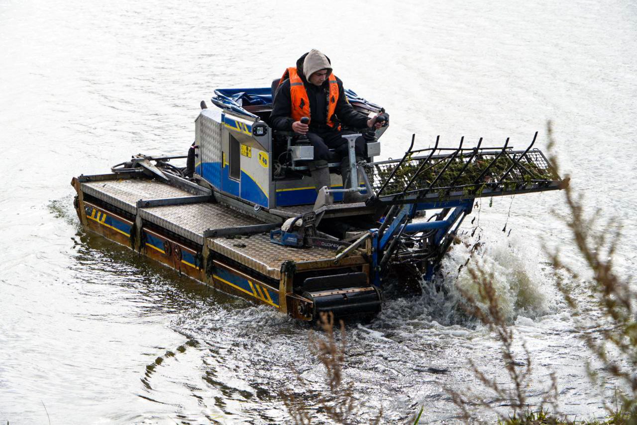 На озере Долгое в Серпухове завершается санитарная очистка в рамках программы «100 прудов и озёр»