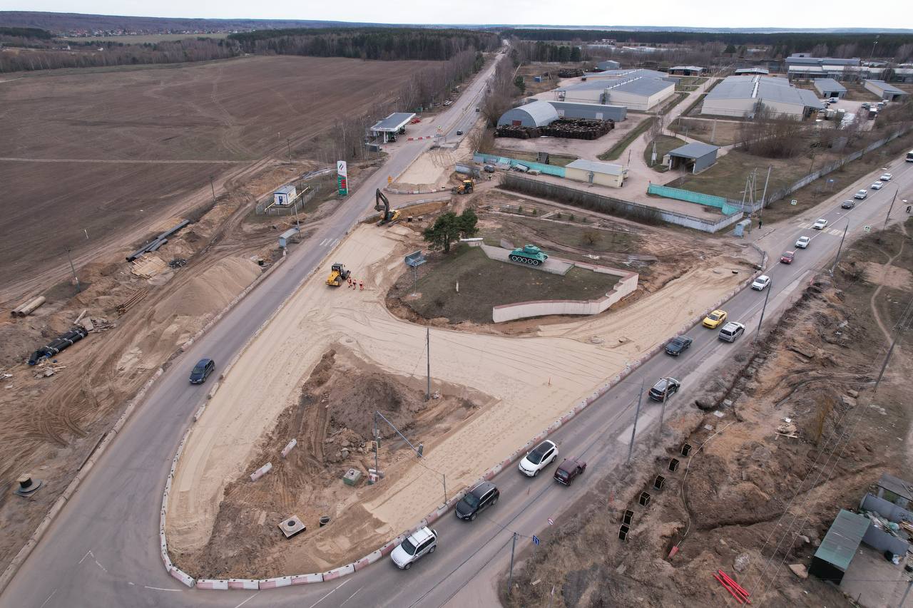 Продолжается реконструкция участка региональной автодороги «Калиново-Дракино» в Серпухове