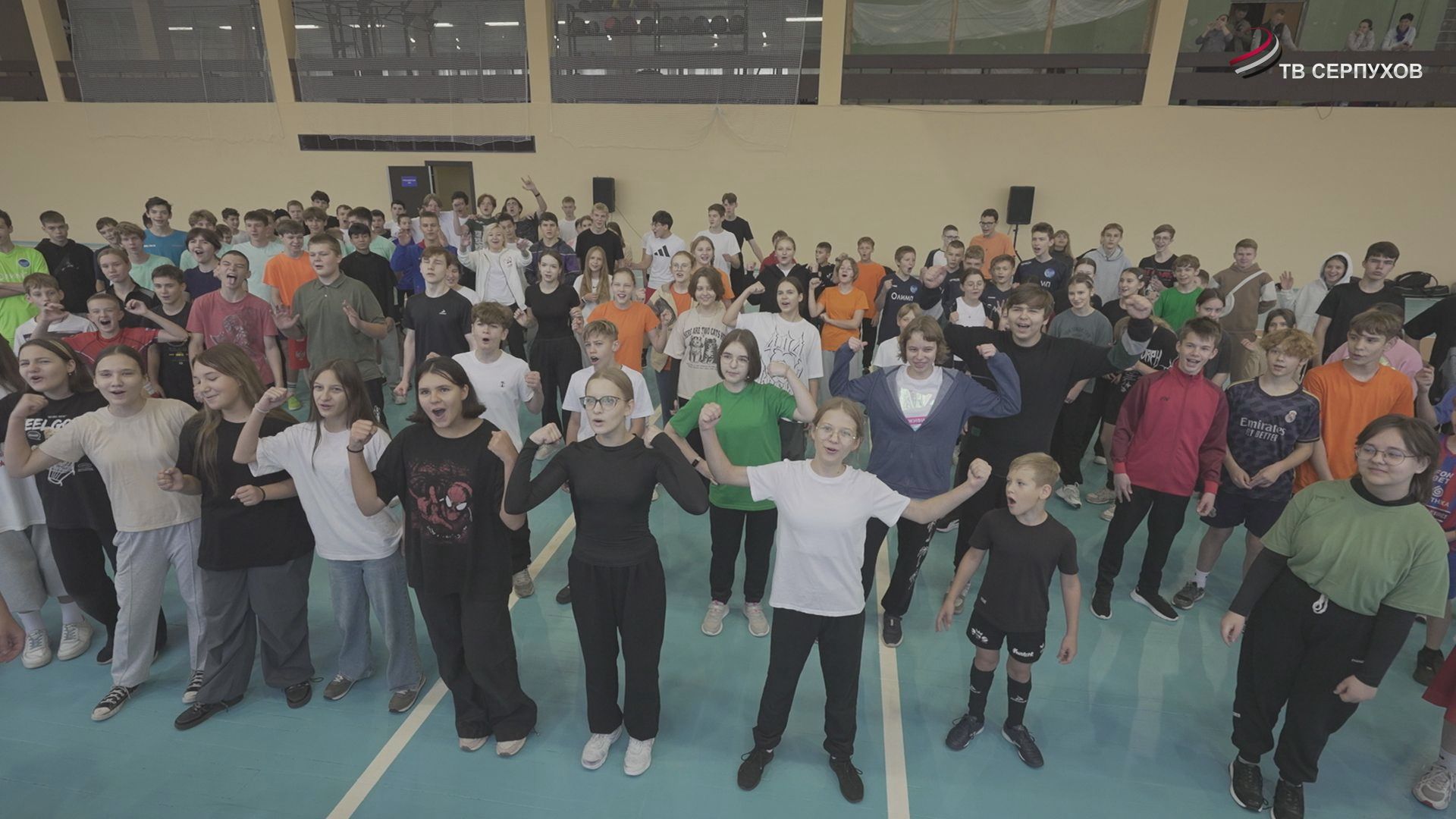 В Серпухове активисты «Здорового Отечества» провели зарядку для молодых спортсменов