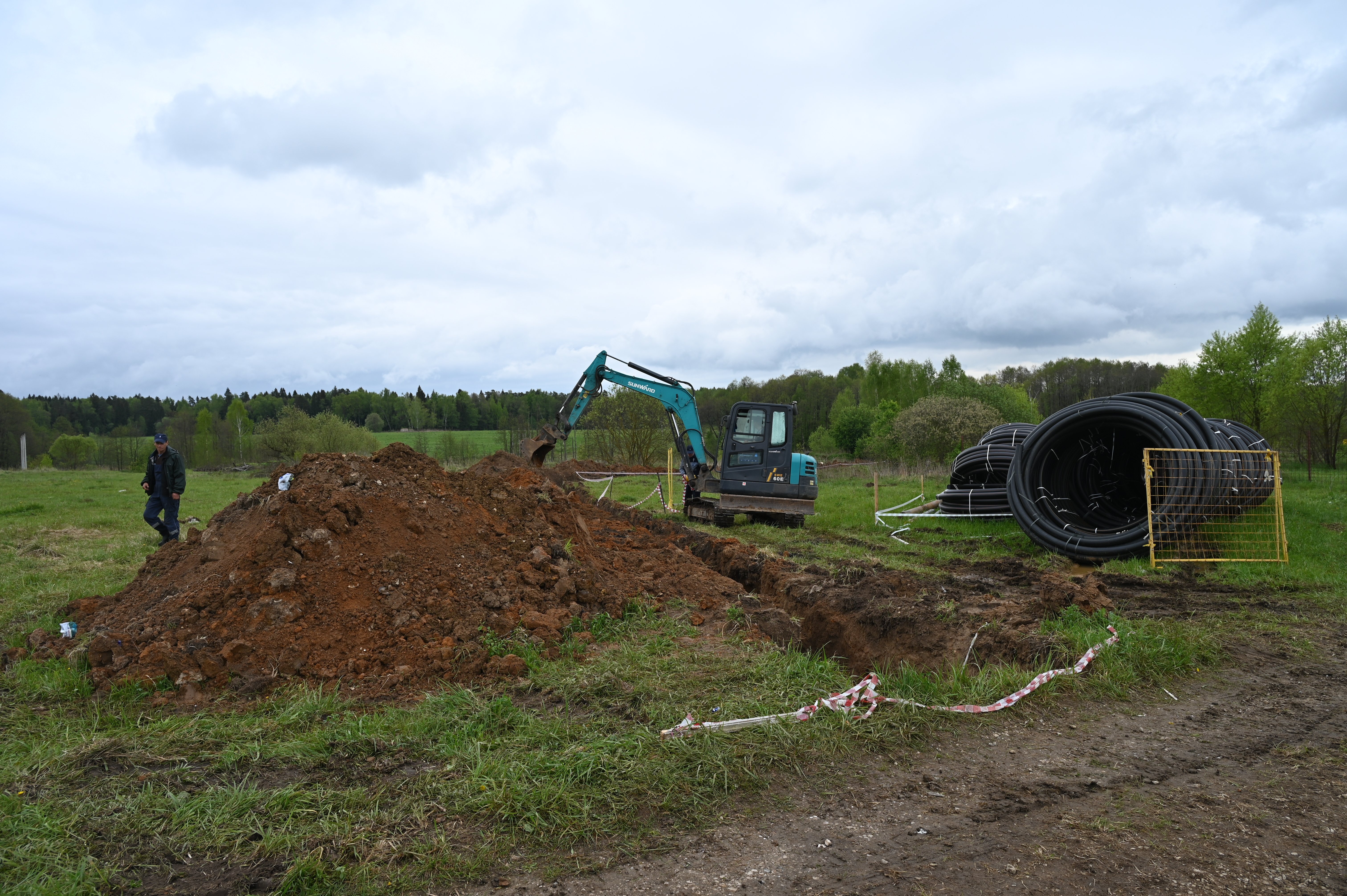 В Серпухове стартовали работы по строительству газопровода в деревне Калугино