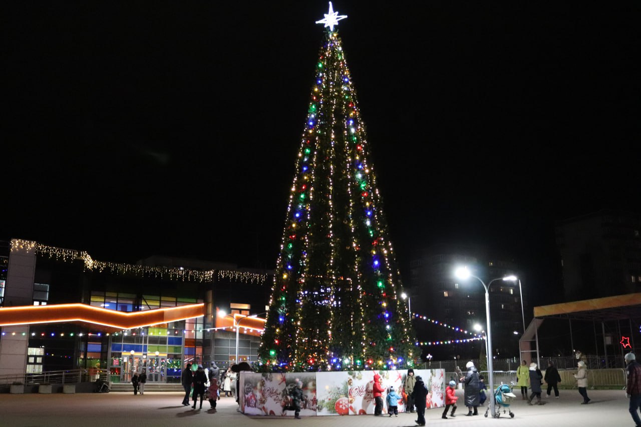 В Пущино зажгли огни на главной новогодней ёлке