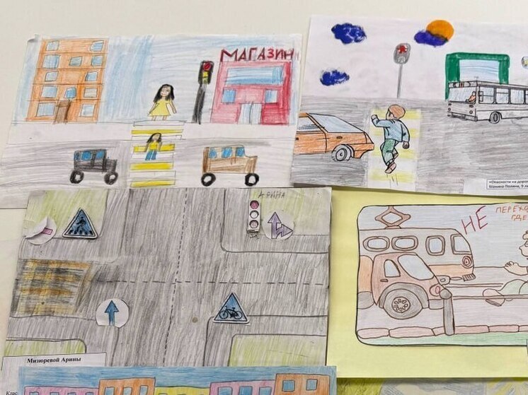 Школьники Пущино показали знание ПДД в рисунках